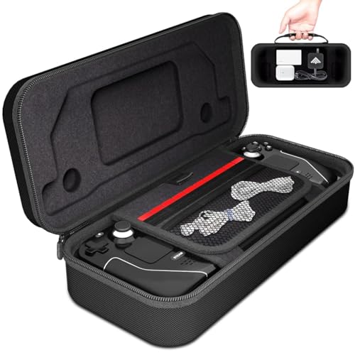 ZORBES Carrying Case for Steam Deck, Hardshell Handheld Gaming Device Full Kit Storage Carry Bag Fit Charger AC Adapter with 10 SD Games Cartridges Pouch, Stand Hard Shell Travel Pouch for Steam Deck Console ZORBES Carrying Case for Steam Deck, Hardshell Handheld Gaming Device Full Kit Storage Carry Bag Fit Charger AC Adapter with 10 SD Games Cartridges Pouch, Stand Hard Shell Travel Pouch for Steam Deck Console